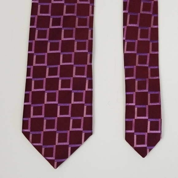 BCBG Attitude Silk Geometric Square Patterned Tie - Picture 3 of 7